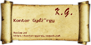 Kontor György névjegykártya