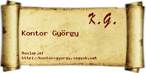 Kontor György névjegykártya